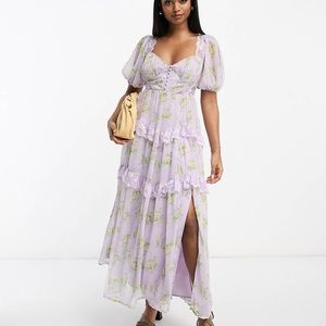 Asos purple lace dress